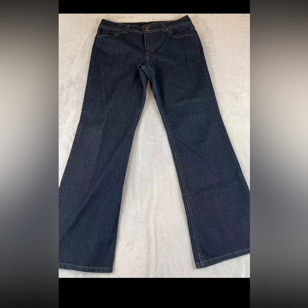 Bandolinoblu Adrianna Bootcut womens dark wash denim blue jeans size 16